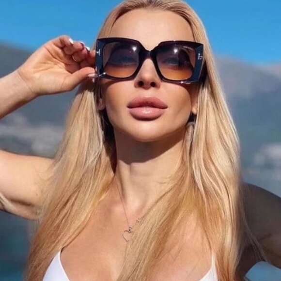 Tom Ford Jacquetta FT0921 48G Sunglasses Brown Square Frame, Brown Lenses - Picture 3 of 10